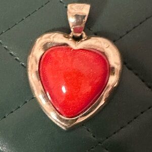 Red And Gold Puffy Heart pendant